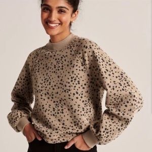 Abercrombie & Fitch Cheetah Print Mock Neck Sweatshirt